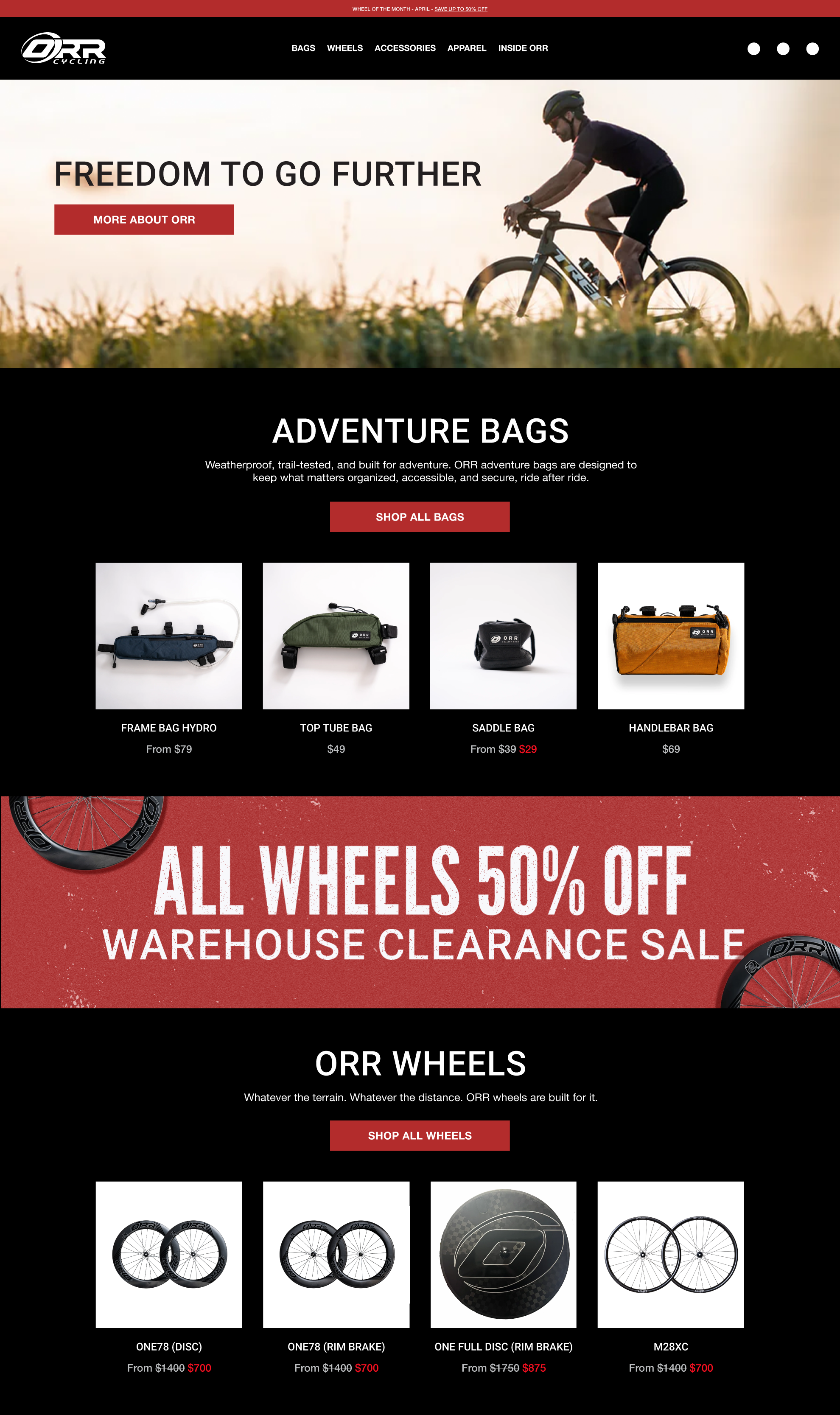 ORR Cycling website home page